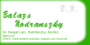 balazs modranszky business card