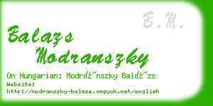 balazs modranszky business card